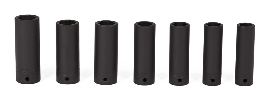 1/2" Steckschlüssel-Set in Schlagausführung, tiefer Sechskant, halbe Größen, 7-teilig (16,5 bis 22,5 mm) - 307LSDM - Snap-on Werkzeug