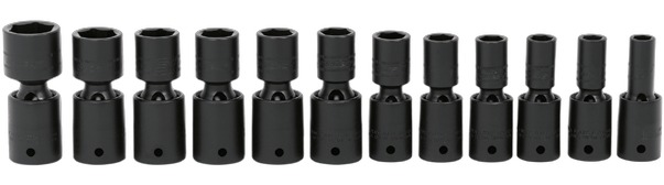 1/2" Flank Drive Nussatz mit Kugelgelenk, 12-teilig