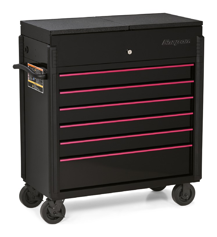 Electric Pink Rollwagen mit 6 Schubladen und ausziehbarer Arbeitsplatte - KRSC430AZIY7