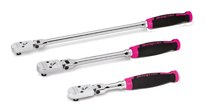 3/8" Cynergy Ratschen-Satz mit flexiblem Kopf, 3-teilig, Electric Pink - RAT3FHFEP - Snap-on Werkzeug