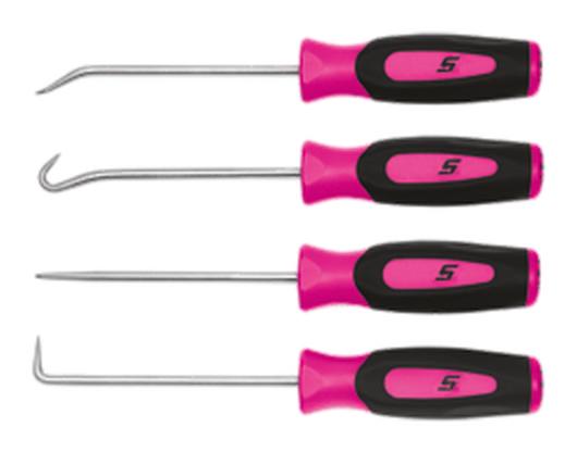 Mini-Pickset mit Instinct Softgrip-Griffen, 4-teilig, Electric Pink - SGASA204CEP - Snap-on Werkzeug